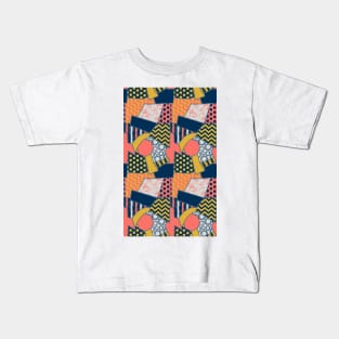 crazy quilt limited palette Kids T-Shirt